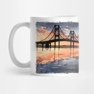 Mackinac Bridge Distressed Effect Mug